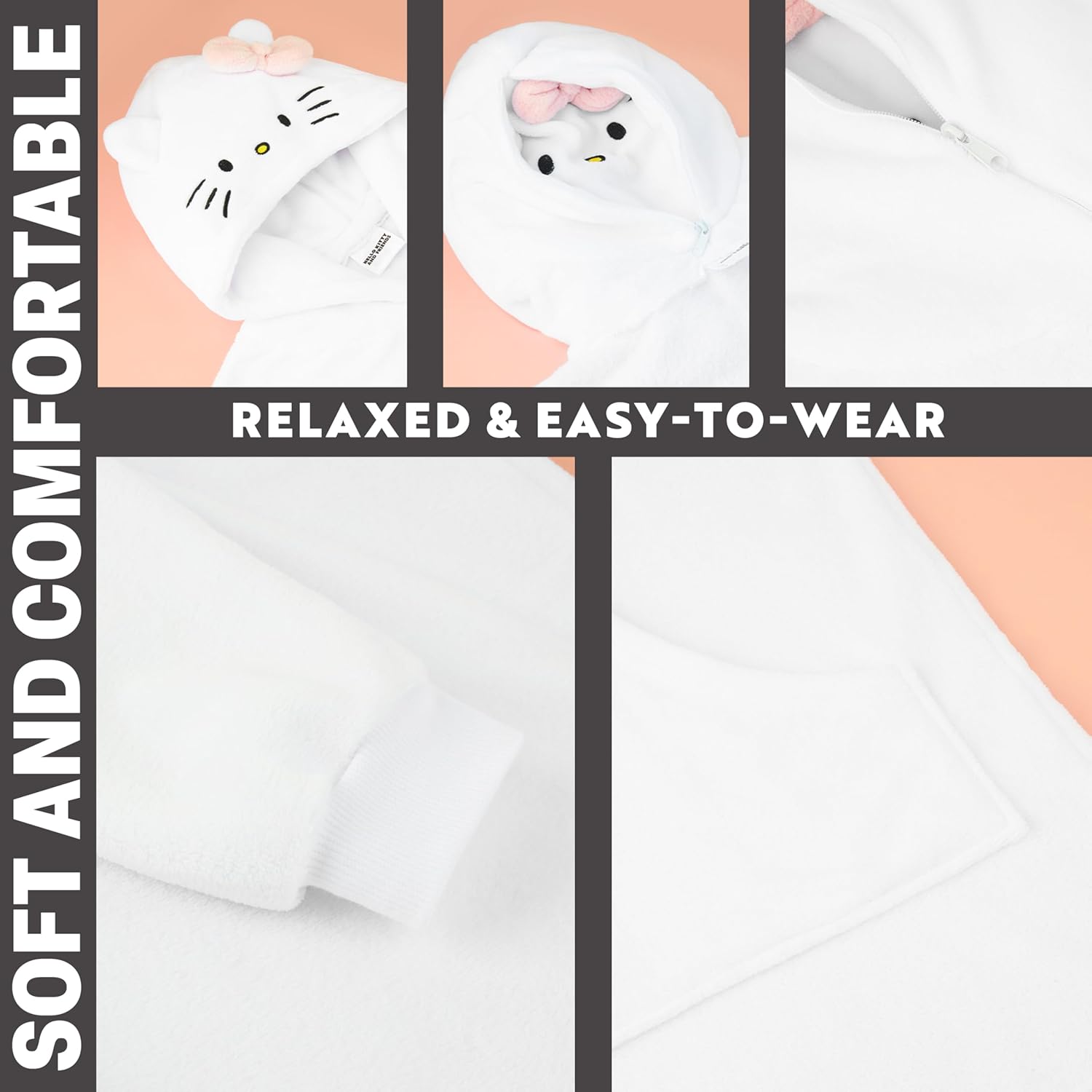 Hello Kitty Sanrio Oversized Hoodie Blanket for Girls, Teens, Fleece Pullover with Hood, Kawaii Loungewear Gifts for Girls