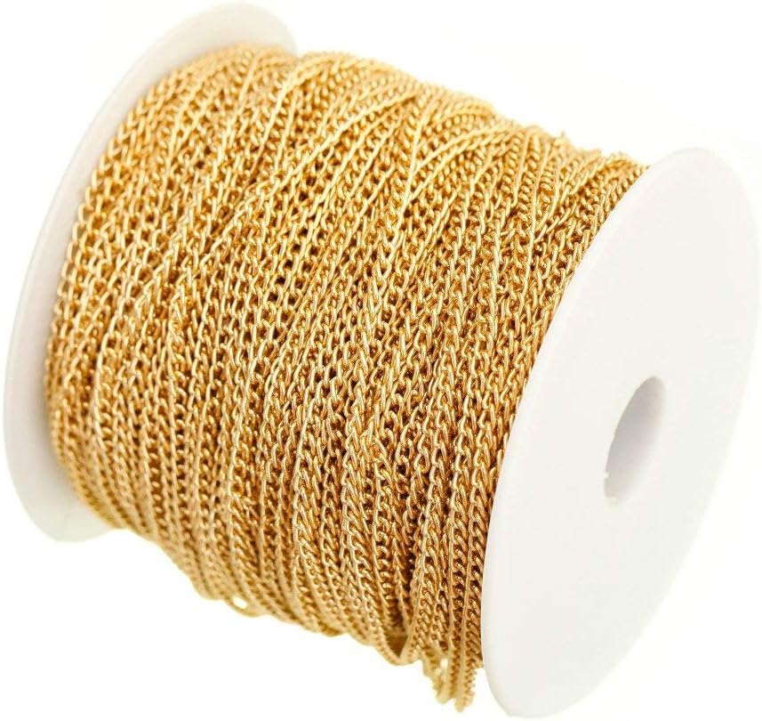 Kwizy Jewellery Making Chain for Jewellery Craft and DIY Making Purpose Golden (10 Meter, 3MM)