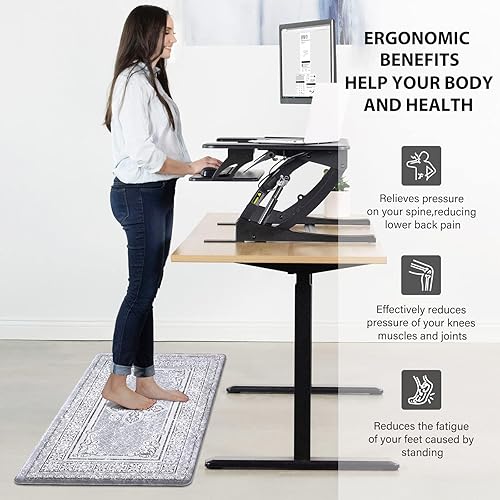 Miniatura 3 de ASPMIZ Tapete de cocina antifatiga, tapete de cocina de granja, antideslizante, lavable, bohemio, acolchado, tapete de cocina para piso, tapete