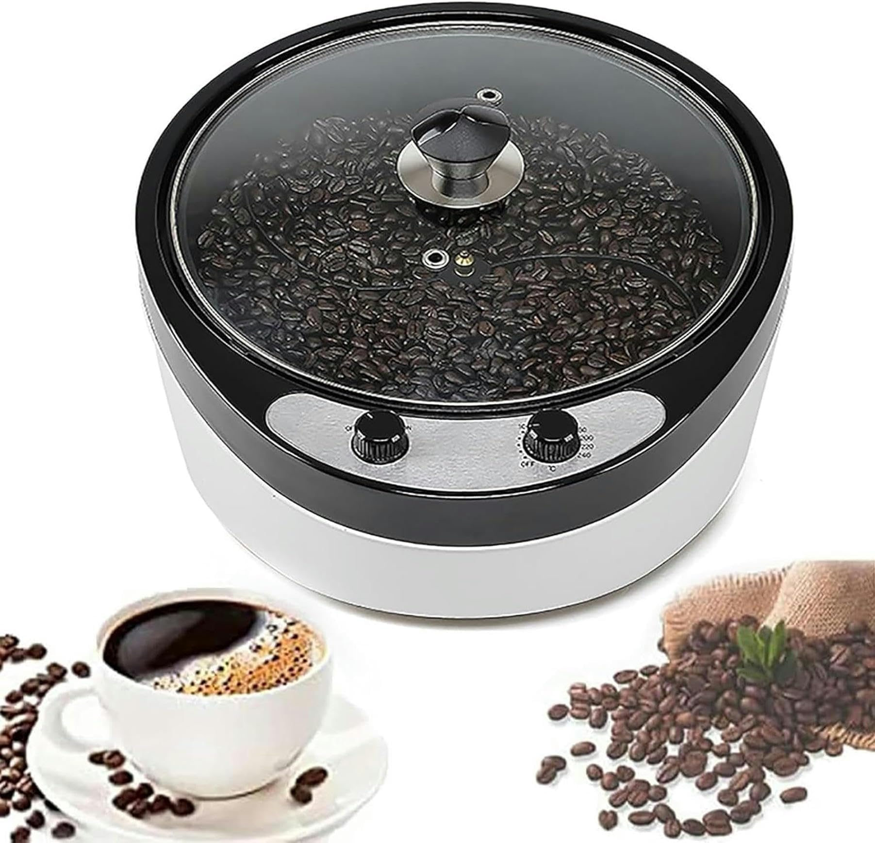 GYKOZY Electric Coffee Bean Roasting Machine, Household Coffee Roaster Machine with 0-240 ℃ Temperature Adjustable, 800g Captity, for Peanut Nut Bean
