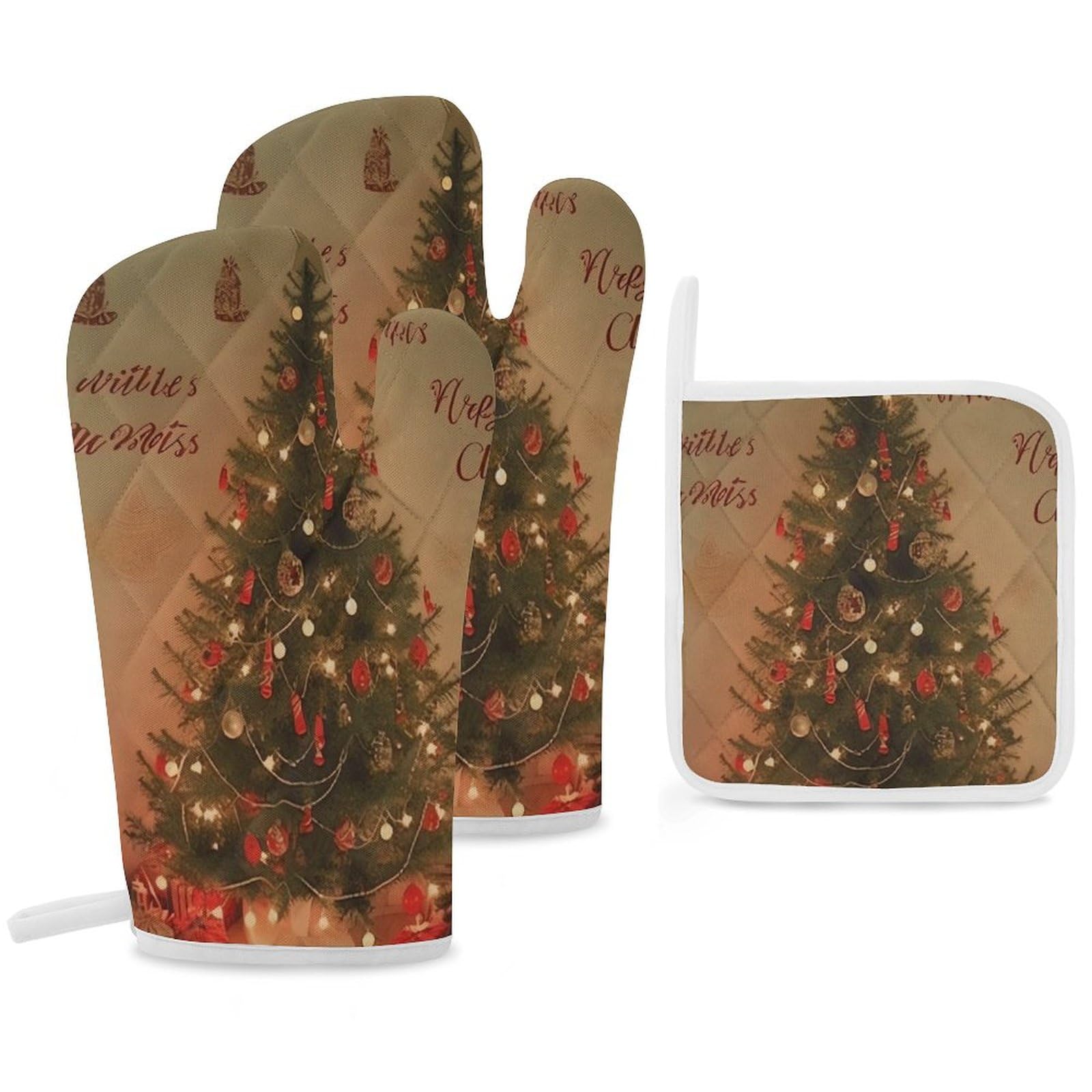 Gants de cuisine arbre de Noël, cadeau de pendaison de crémaillère