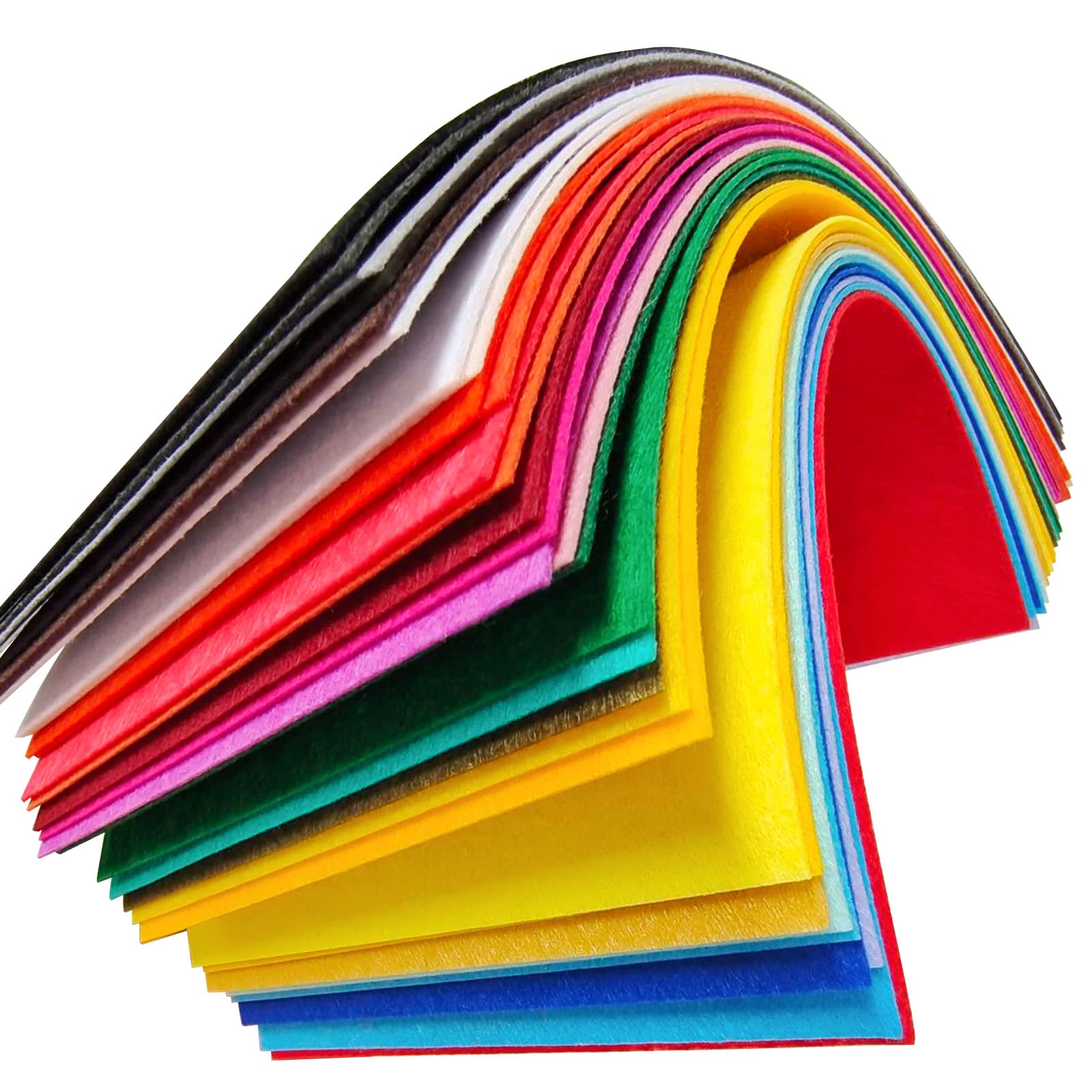 Jtnohx 32 Colors Stiff Felt Sheets, 32 Pcs Felt Fabric For Crafts, 17.78×28.7Cm Colour Fabric Square For Art And Craft Diy Supplies