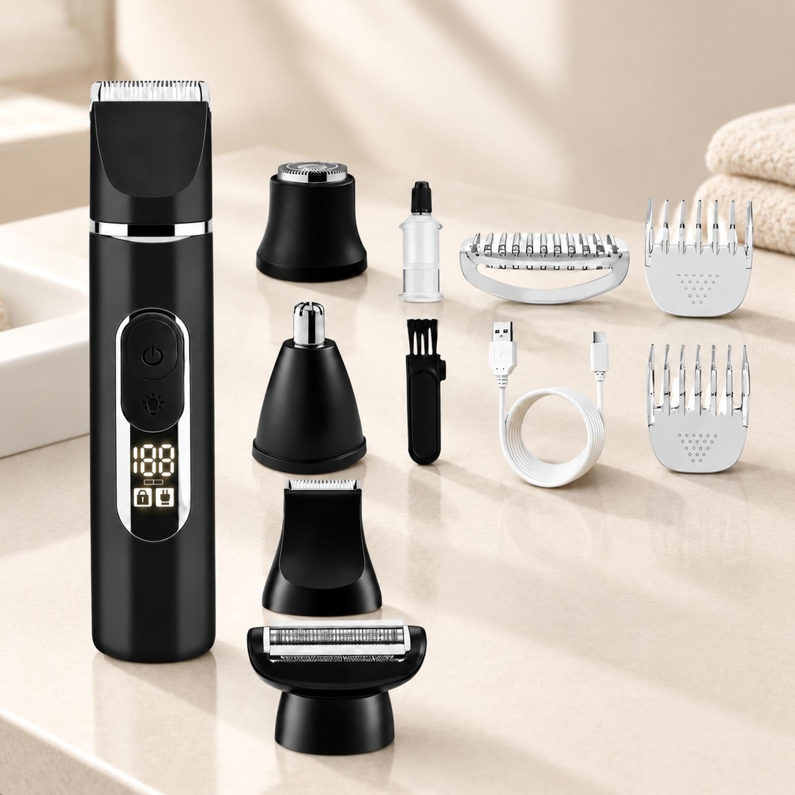 Rasoio per rifinire i del corpo 5 in 1 con cinque, Black