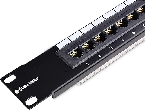 Miniatura 3 de [Listado UL] Cable Matters Mini panel de conexión de 8 puertos con soporte 89D de montaje, panel de conexión compacto de 10 pulgadas para montaje en
