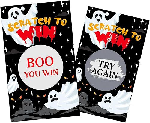 FLYAB 28 tarjetas para raspar de Halloween, juego de fiesta de fantasmas espeluznantes, tarjetas para raspar, juego de fiesta de Halloween, juegos