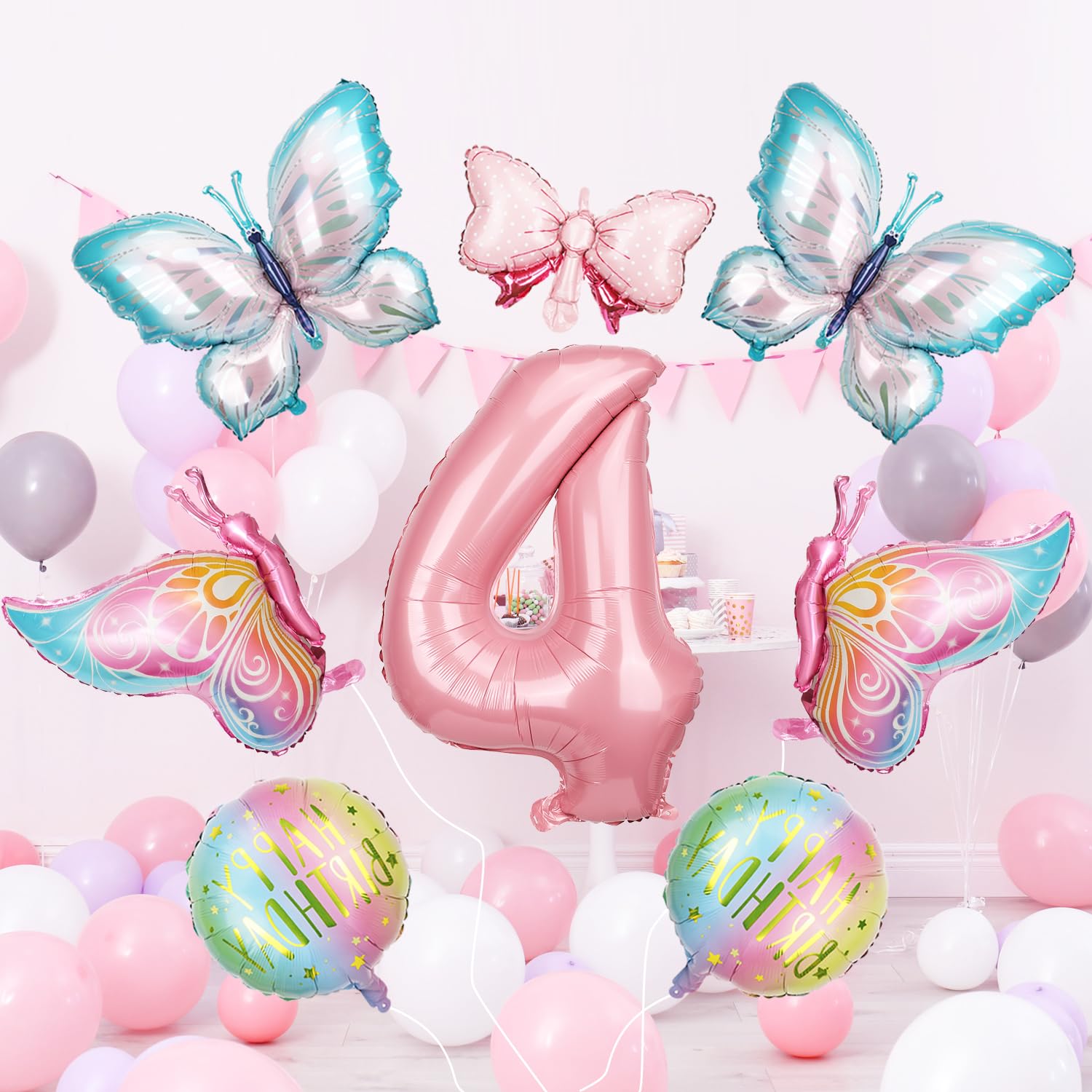 Lot De 22 Ballons En Aluminium En Forme De Chiffre Pour