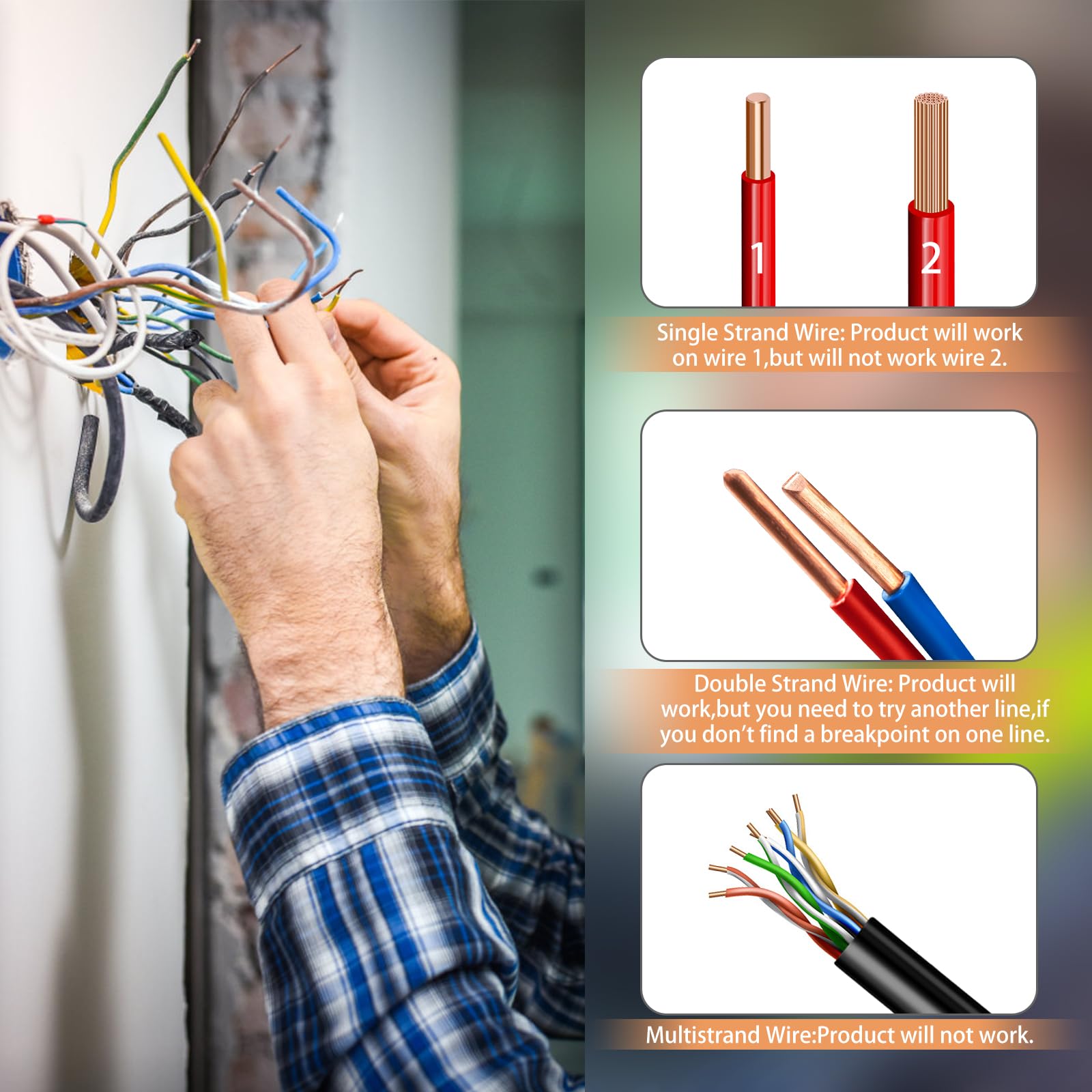 F02 Erdkabel-Suchgerät, Wire Tracer mit Kopfhörer für die Ortung von Drähten und Kabeln, Haustier Zaun Kabel Tester, bis zu 2-3 Meter Tiefe und 1000 Meter in der Länge