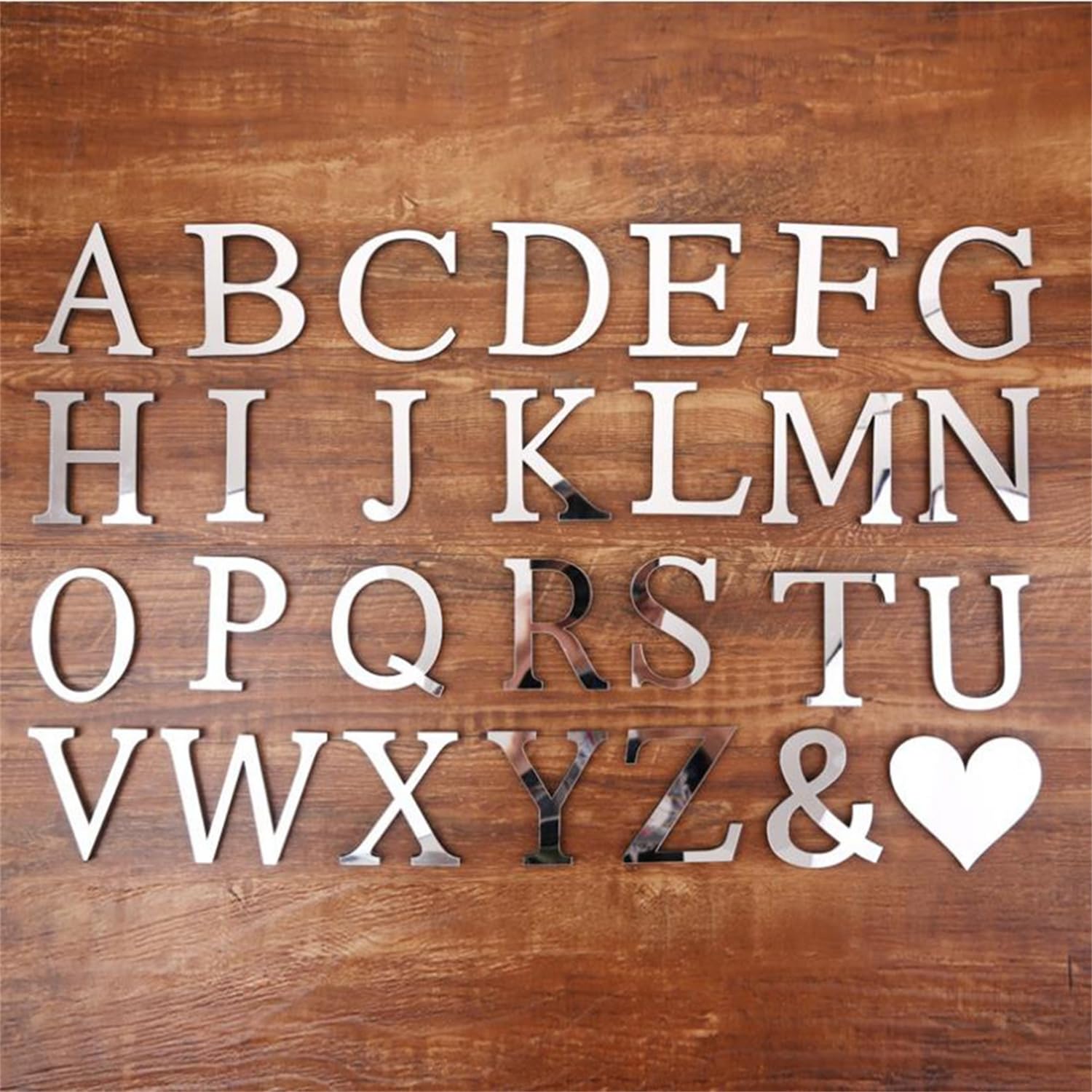 3D Acrilico Specchio Adesivi Da Parete 26 Lettere Cuore Forma Arbitrale Decor per Home