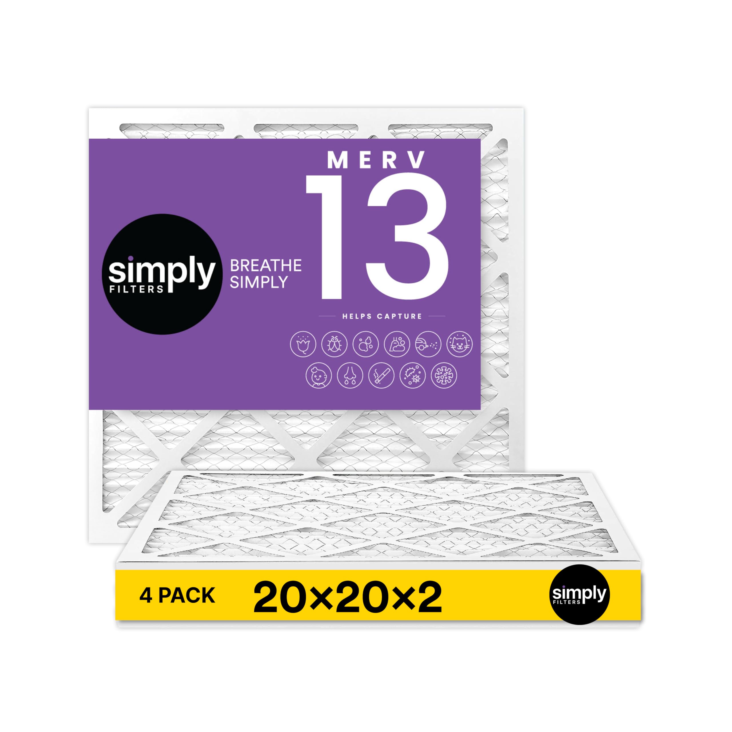 Simply 20x25x4 Air Filter, MERV 8, 4 Pack, Furnace Air Filter for HVAC (Actual Size:19.5"x24.5"x3.63") DUST, Pet, & Allergy Control — view 66