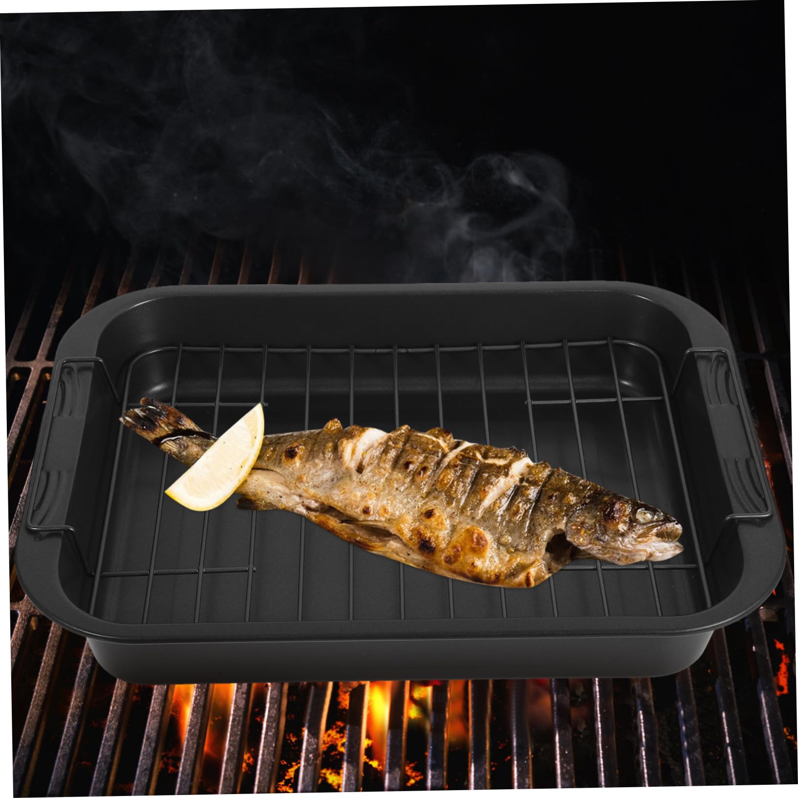 Hemobllo Plaque Pâtisserie Rectangulaire Profonde Acier Moule à Gâteau Antiadhésif pour Four Domestique et Professionnel Plateau de Cuisson Réutilisable Facile à Nettoyer