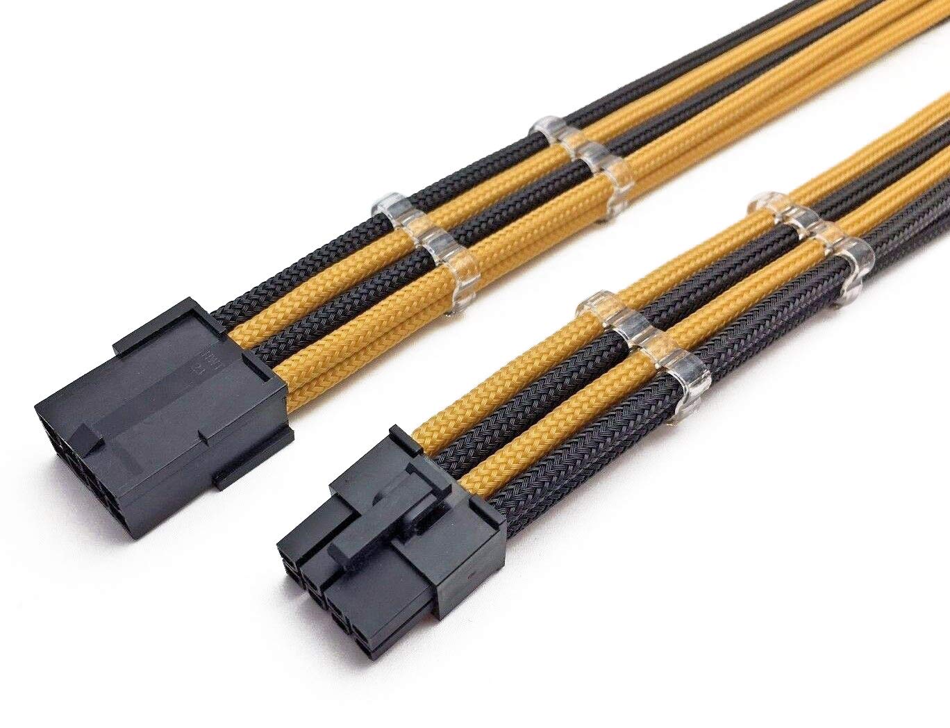 8 Pin PCIE GPU Sleeved Extension Cable 30cm + 2 Cable Combs - Shakmods (Full White) — view 30
