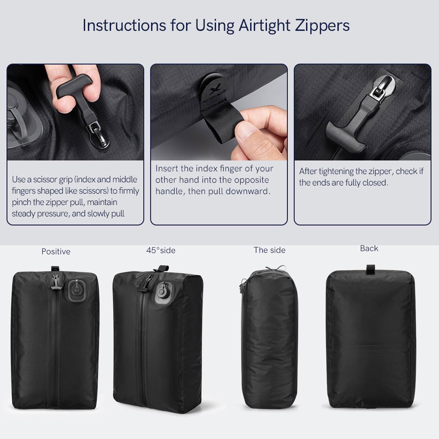 Pochette de Compression Voyage avec Pompe électrique Intégrée, Sacs de Rangement Sous Vide pour Valise, Réutilisables et Gain de Place Valise Sacs à Dos Durables Imperméables Ipx7 en TPU (Gris foncé)