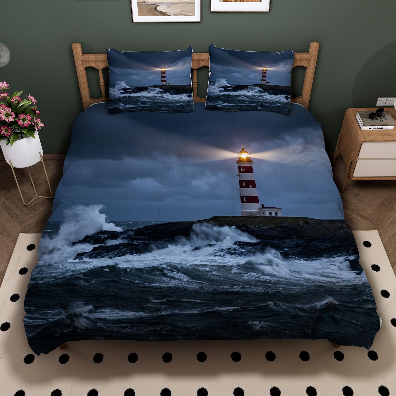 Housse de couette 3D phare pour transformer votre chambre en océan