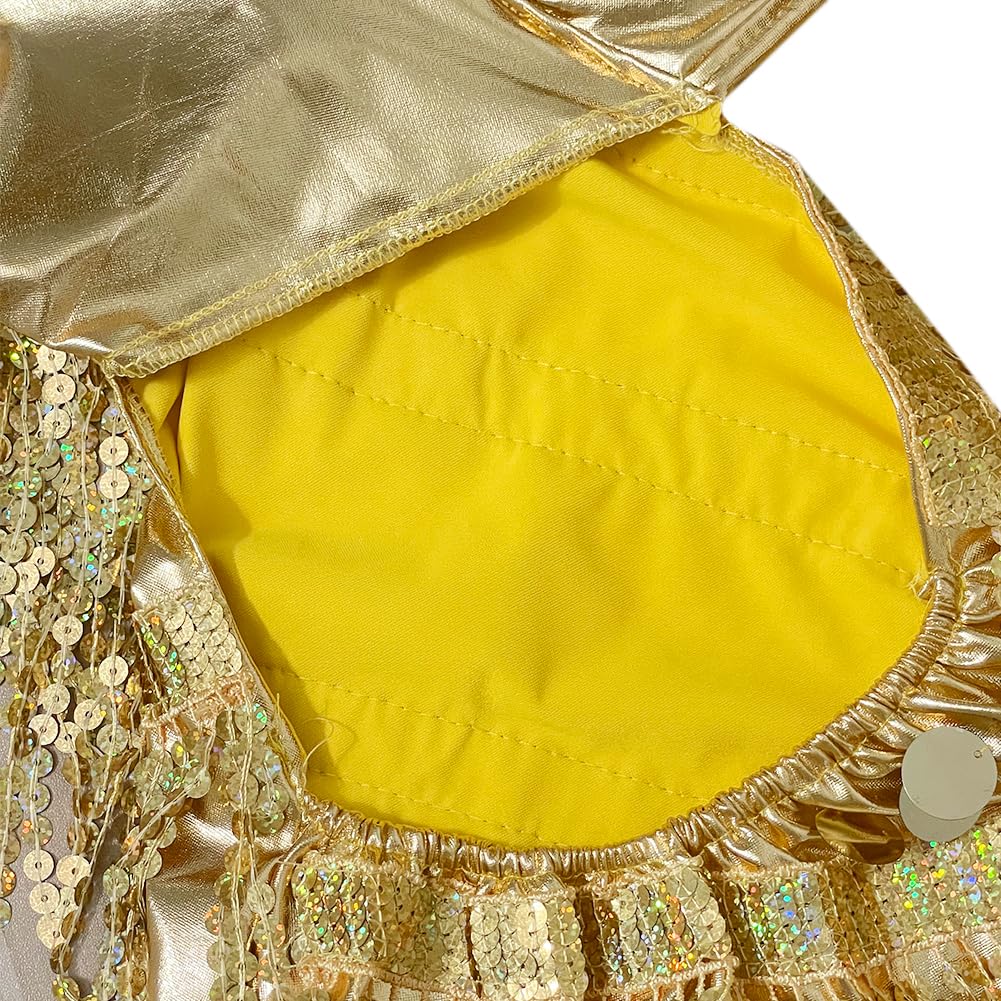Filles Vêtements de Danse étincelants Enfants Paillettes Robe de Danse à Franges Performance Costume de Bal Enfants Salsa Tango Latin Vêtements de Danse (Tailles Plus Petites)