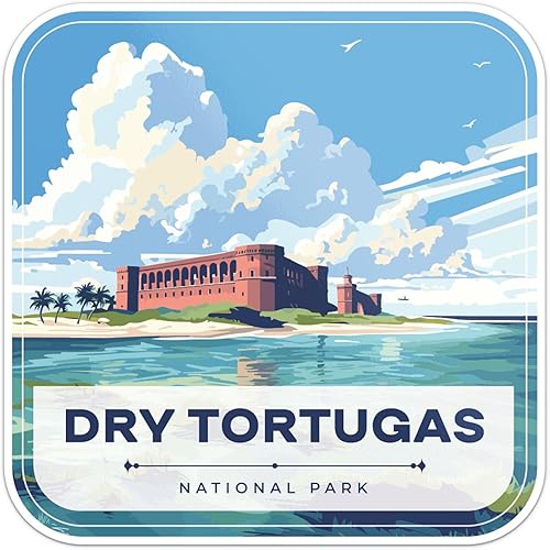 Miniatura 1 de Dry Tortugas National Park Sticker  Calcomanía de vinilo impermeable para parachoques de coche, laptop, botella de agua, pared y ventana, tamaño  3