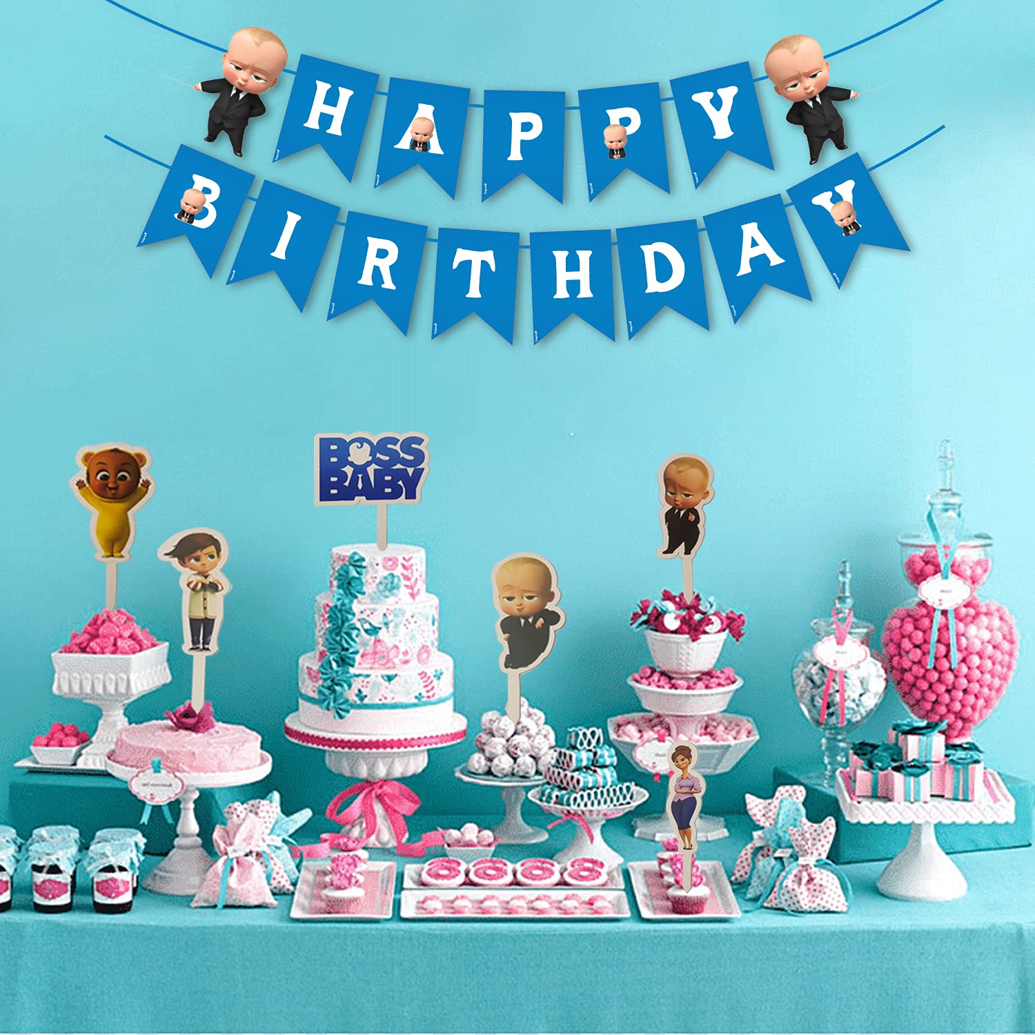 Buy Party Around "Happy Birthday" Boss Baby Combo (Cake Toppers