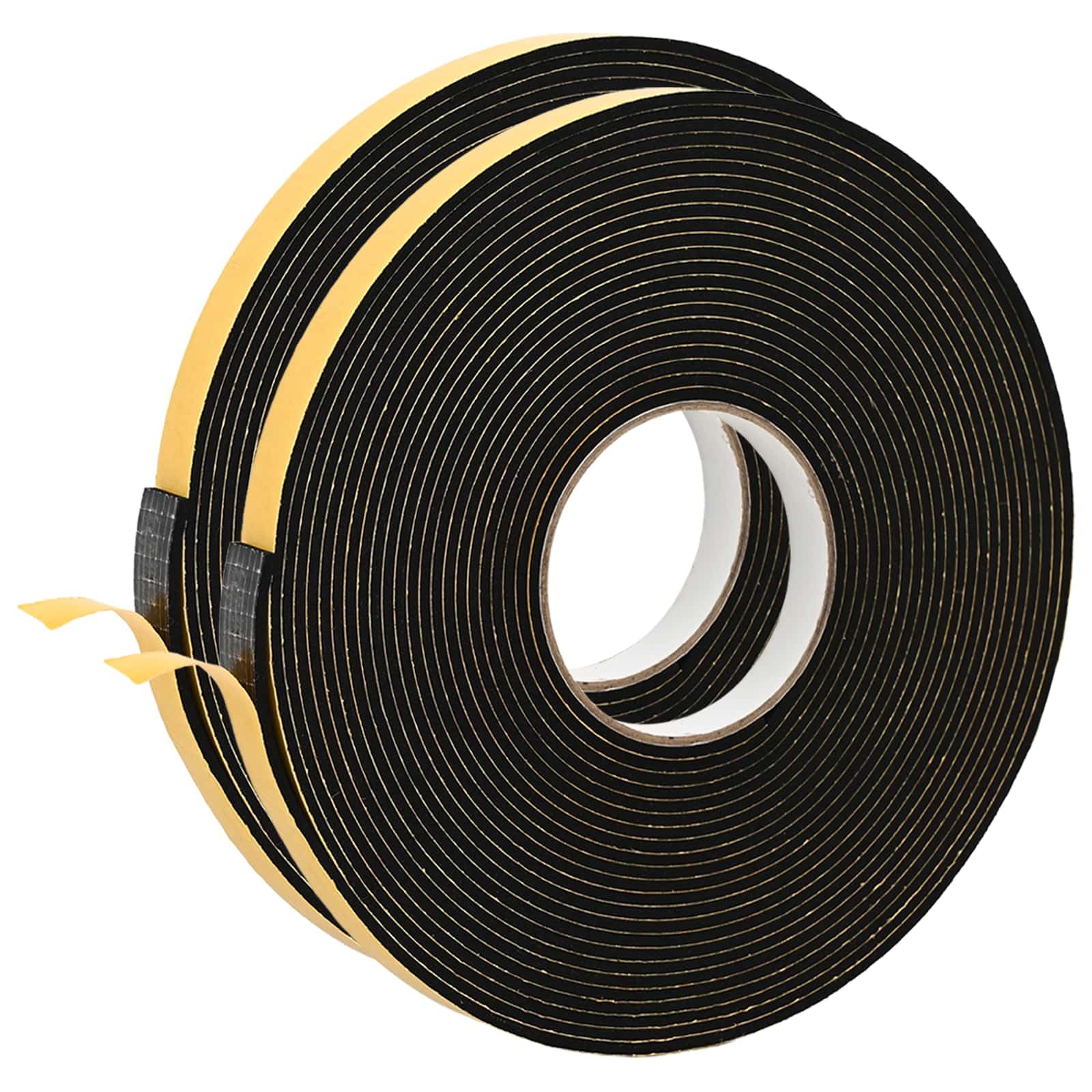 Cinta de sellado autoadhesiva de espuma CR, 15 mm x 10 m, color negro, juego de 2 unidades, cinta de montaje para puerta, ventana, pared, suelo, tubo, sellado contra polvo, aire y agua