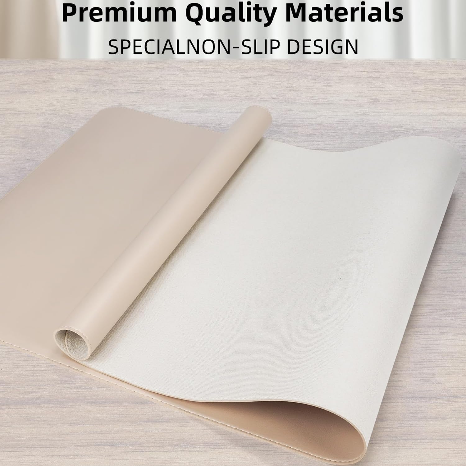Cuero Almohadilla de Mesa para el ratón Desk Pad Large Mouse Pad Mat Antideslizante Tabla Computadora Portátil Bloque de escritura Oficinas y Familias (Beige, 80x40cm)