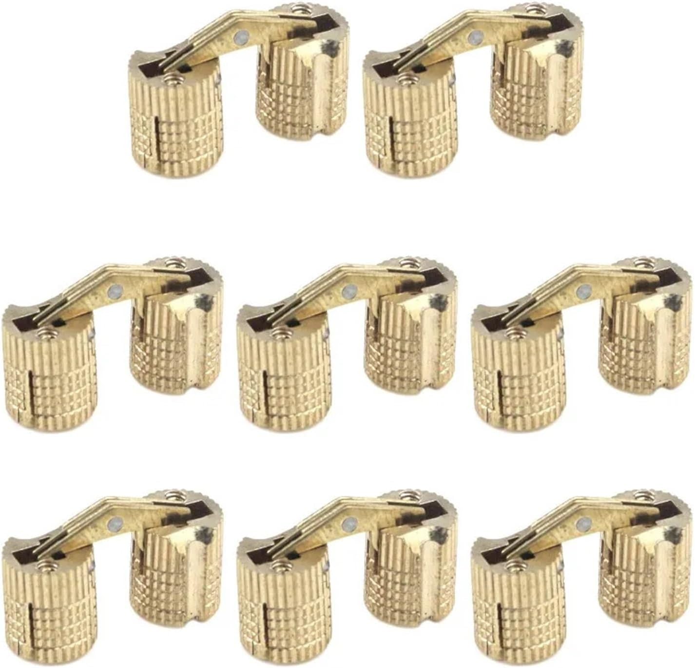 Brass Hinges 8-16mm Cylindrical Concealed Door Hinge Gold Silver Invisible Furniture 1PCS(M16-gold)