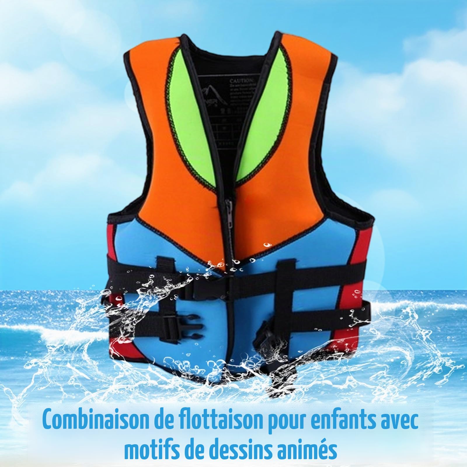 Gilet de sauvetage pour fille 2026 - Pour piscine, plage, activités de plein air - Pour enfants de 1 à 12 ans
