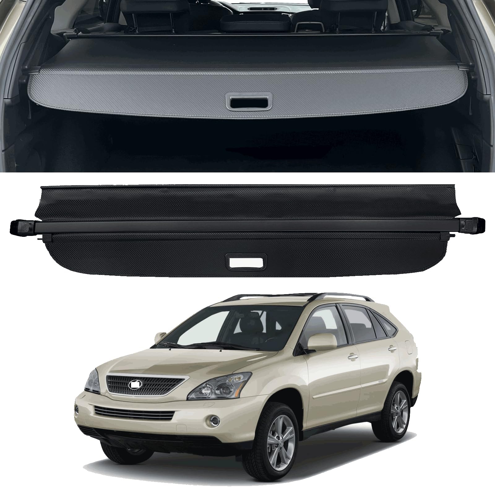 Retractable Trunk Cover Compatible with 2004-2009 RX RX400h 450h RX350 Cargo Cover Rear Trunk Security Cover RX350 Accessories Privacy Screen Cover