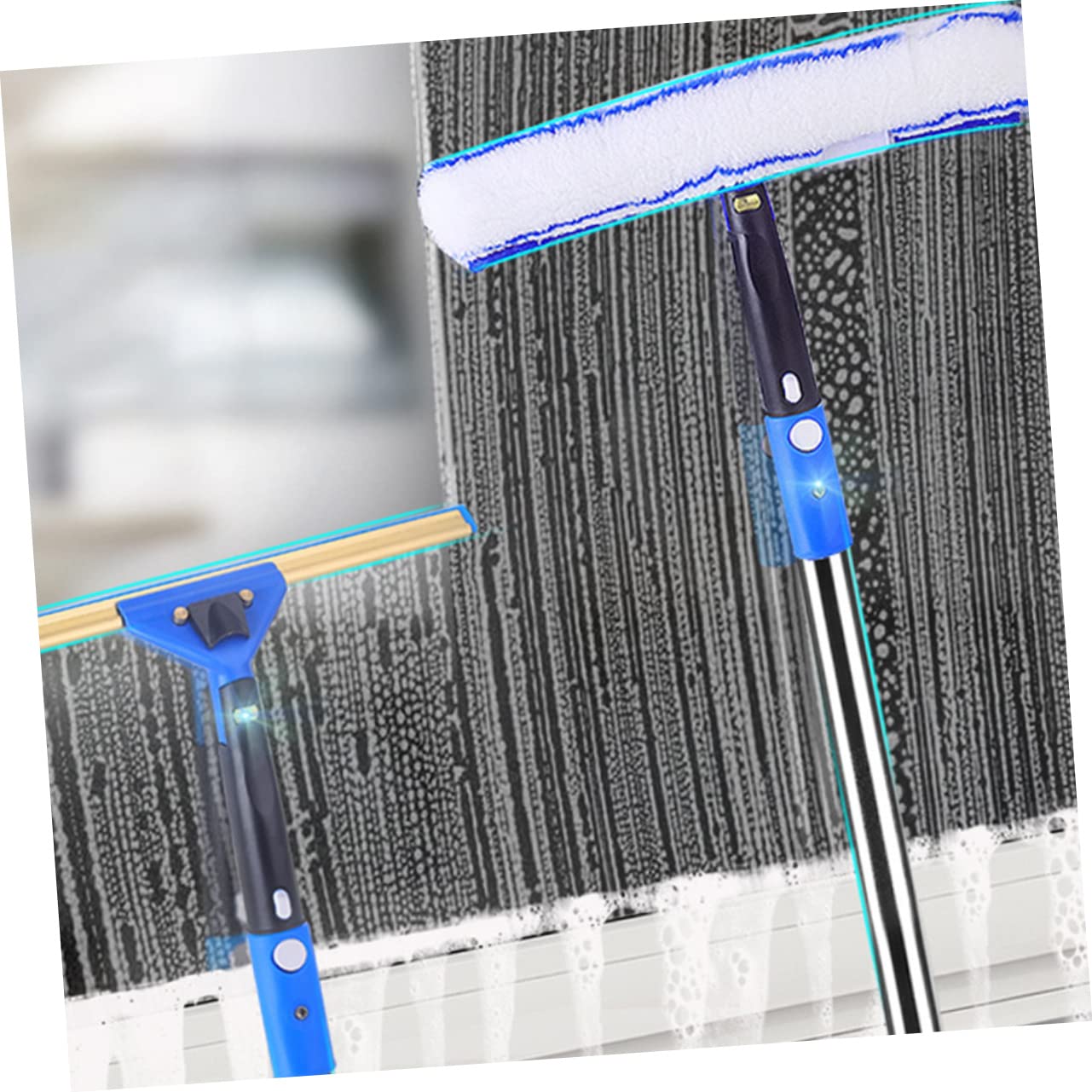 Escobilla de Goma Extensible Ligera y Fácil de Usar Varios Estilos con Estropajo de Microfibra para Limpieza de Ventanas y Parabrisas de Coche para Baño y Ducha