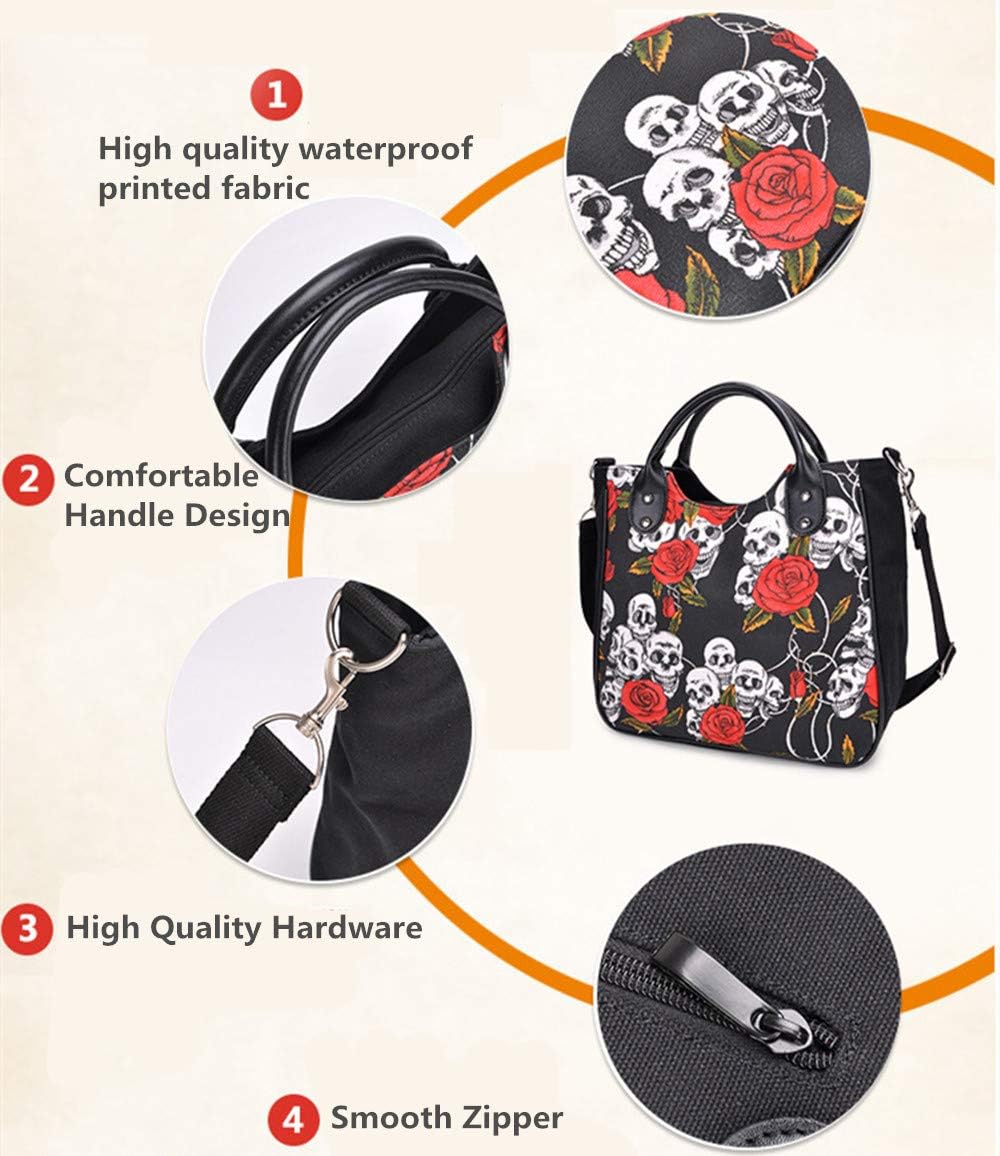 Women Fashion Rivet Handbag Purse Luminous Canvas Punk Tote with Shoulder Strap Crossbody Bag Large Capacity - Image 5