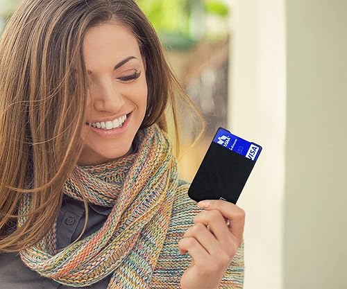 Miniatura 7 de Modern Carry Cartera delgada para tarjetas de crédito ultrafina, Negro con 2 ranuras para tarjetas, Cartera para tarjetas de crédito