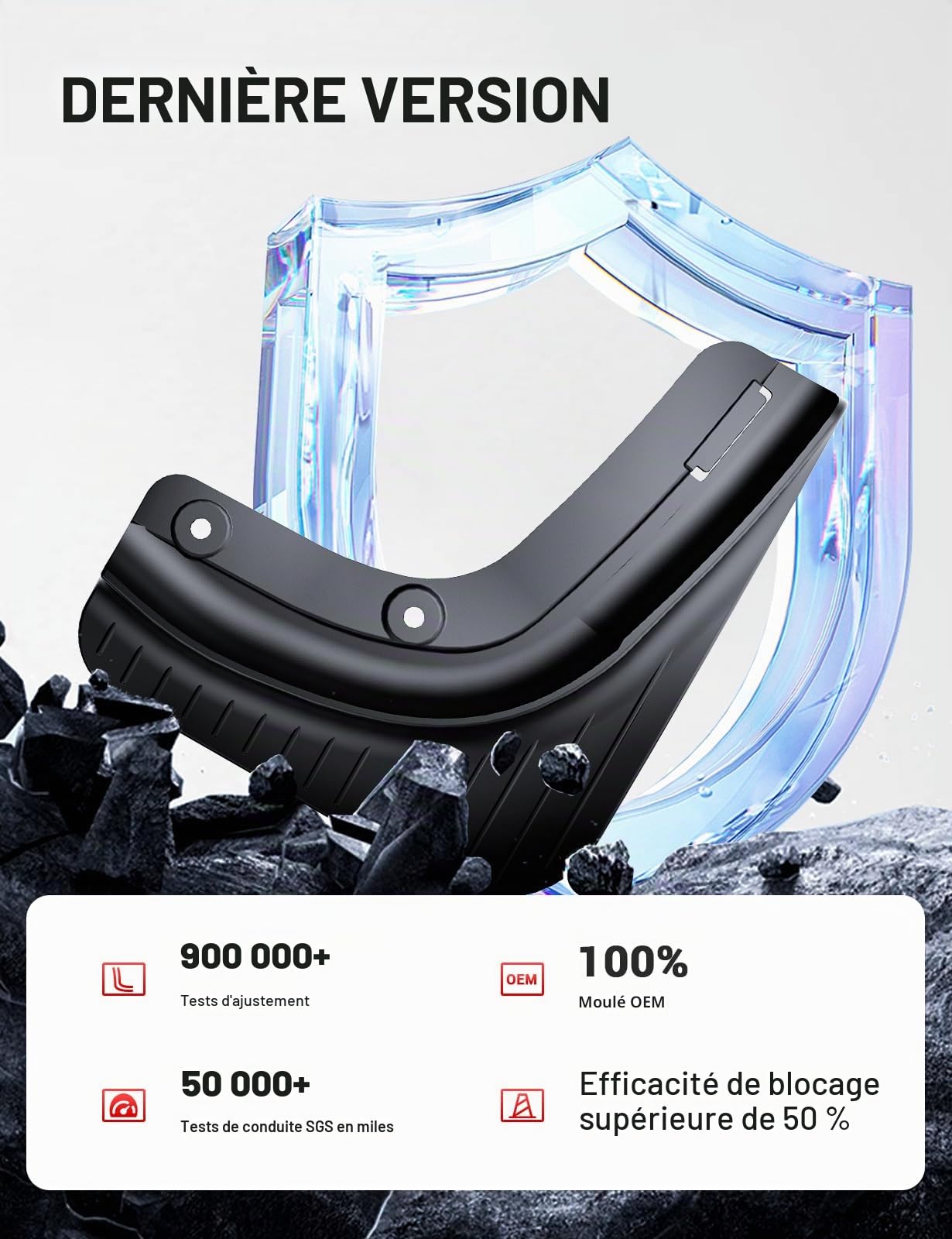 BASENOR Garde-Boue Tesla Model Y Juniper 2025-2026 [sans Perçage/sans Ruban] Protection Peinture, Protecteurs Pneu TPE Tout Temps pour Version Standard/Premium/Performance