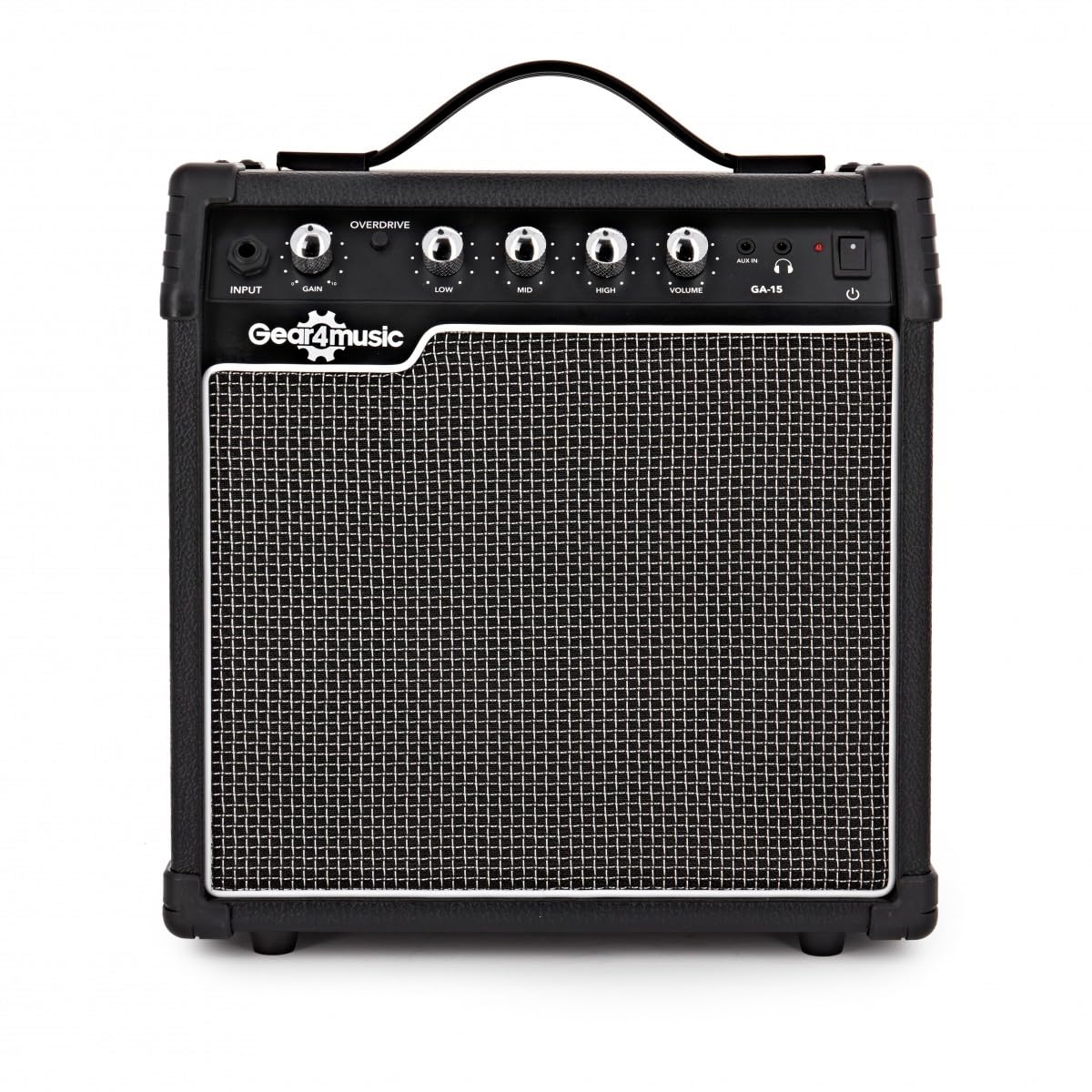 Amplificatore per Chitarra Elettrica da 15 W di Gear4music | Ampli Compatto 15W per Pratica ed Esibizioni, Modella il Tuo Suono con EQ 3 Bande, Leggero