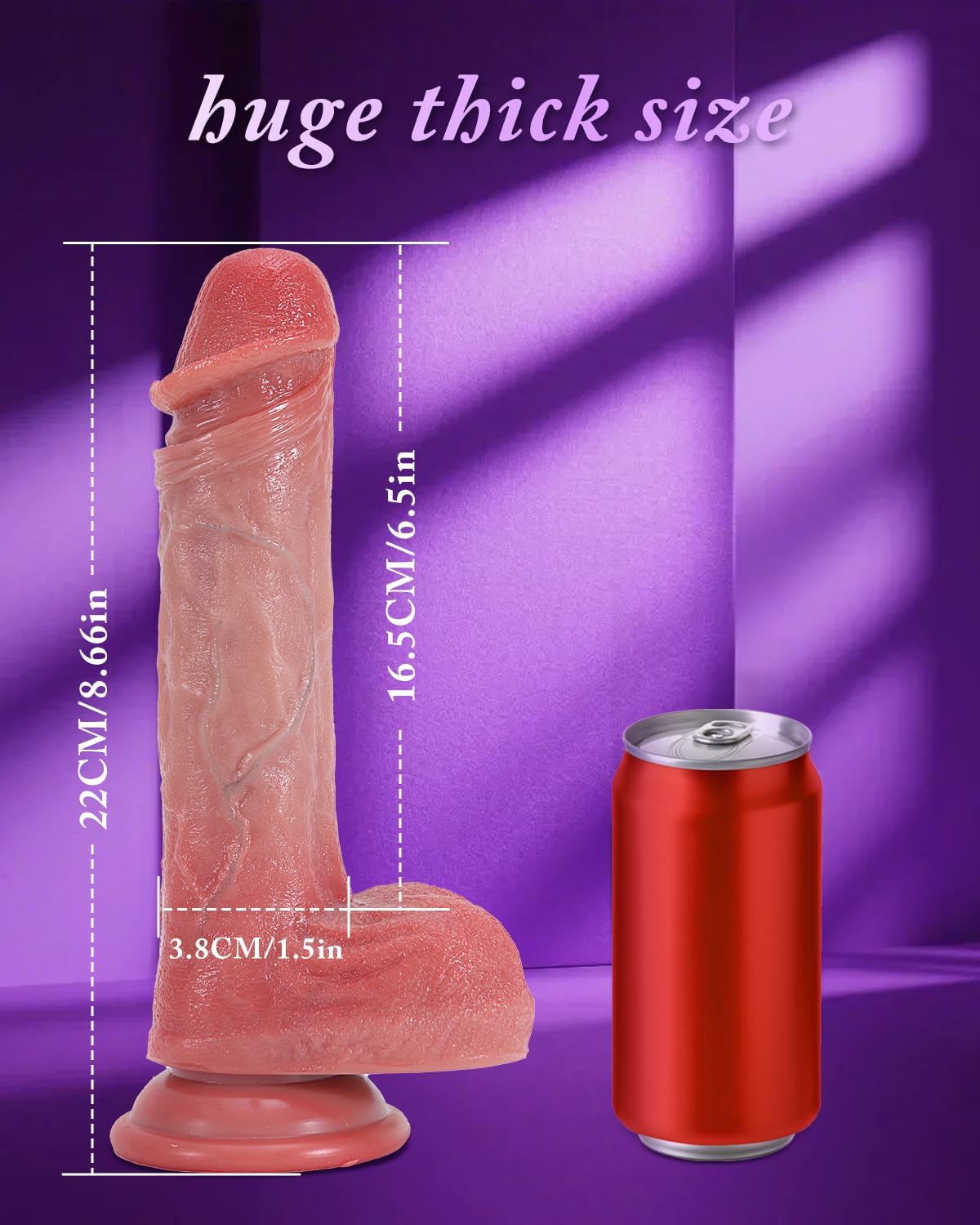 8 Inch Thick Silicone Realistic Dildo with Big Suction Cup, 9 Vibration 3 Thrusting Dildo for G Spot & Anal, Lifelike Veins Vibrator, Female Sex Toys for Couples