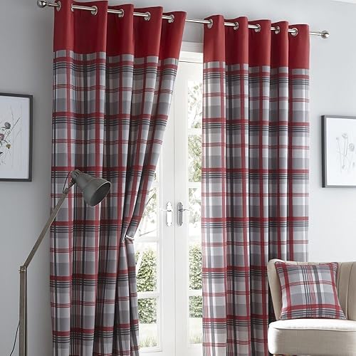 Grey And Red Curtains Amazon Co Uk