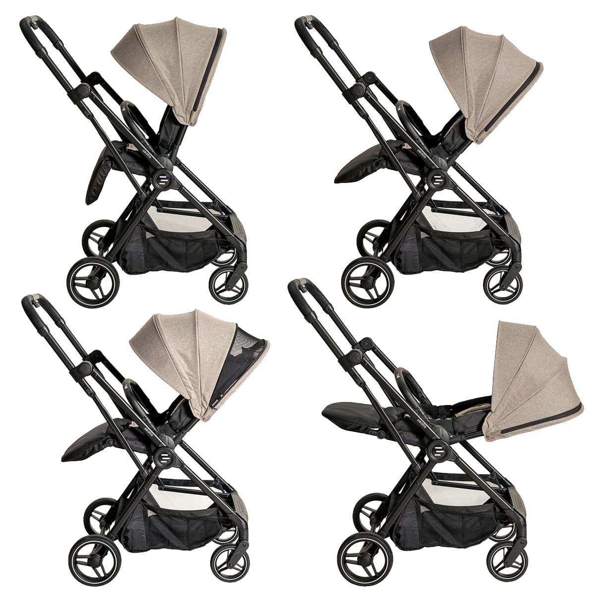 Olmitos - Silla de Paseo Eolia de Niu – Ligera, Reclinable, con Capota Extensible, Asiento Reversible y Plegado con una Sola Mano (Land)