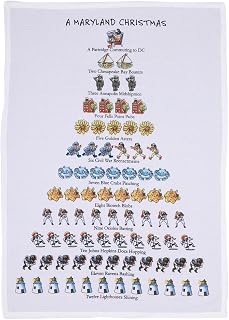 Mistletoe & Co. A Maryland Christmas 100% Cotton Kitchen Towel, 18" x 26"
