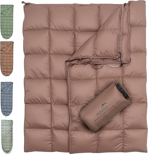 Vista 10 de Manta de Campamento de Plumón con Caja para los Pies – Manta de Acampada Ligera, Plegable, Resistente al Agua y Cálida Compacta para Exteriores