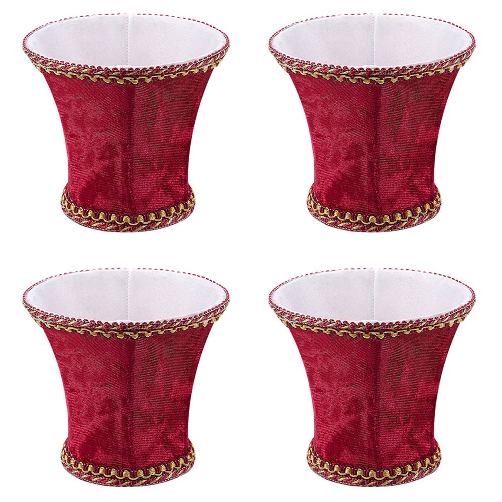 Hndhbfgrt Red 4X Fabric Clip On Lamp Shade, E14 Handmade Lampshade For Modern European Style Wall Sconce Lamp, Crystal, Candle Lamp