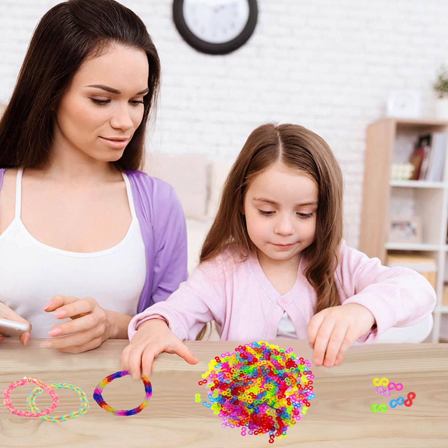 Bandes S Clips 500 Pièces Clips de Métiers à Tisser en Plastique Multicolore