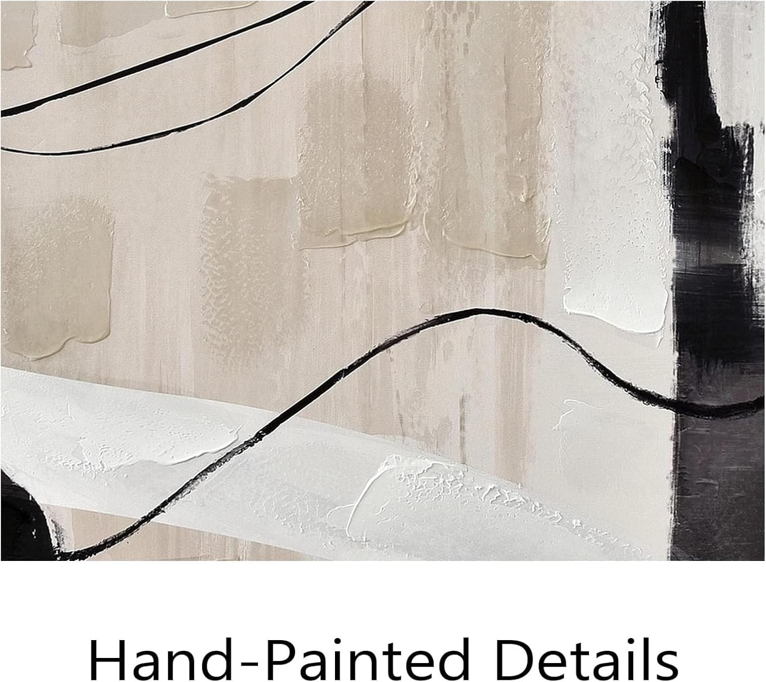 Creoate Abstract Canvas Wall Art, Hand Painted Textured Painting for Living Room, Bedroom, Office 23.6x35.4 Inch, Wrapped 35.4"L x 23.6"W Beige