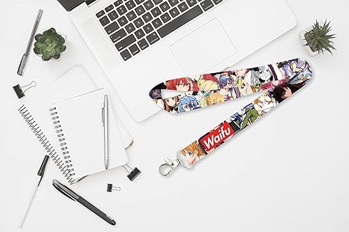 Miniatura 6 de Waifu Collage Kawaii Anime Lanyard Llavero Azul, Azul