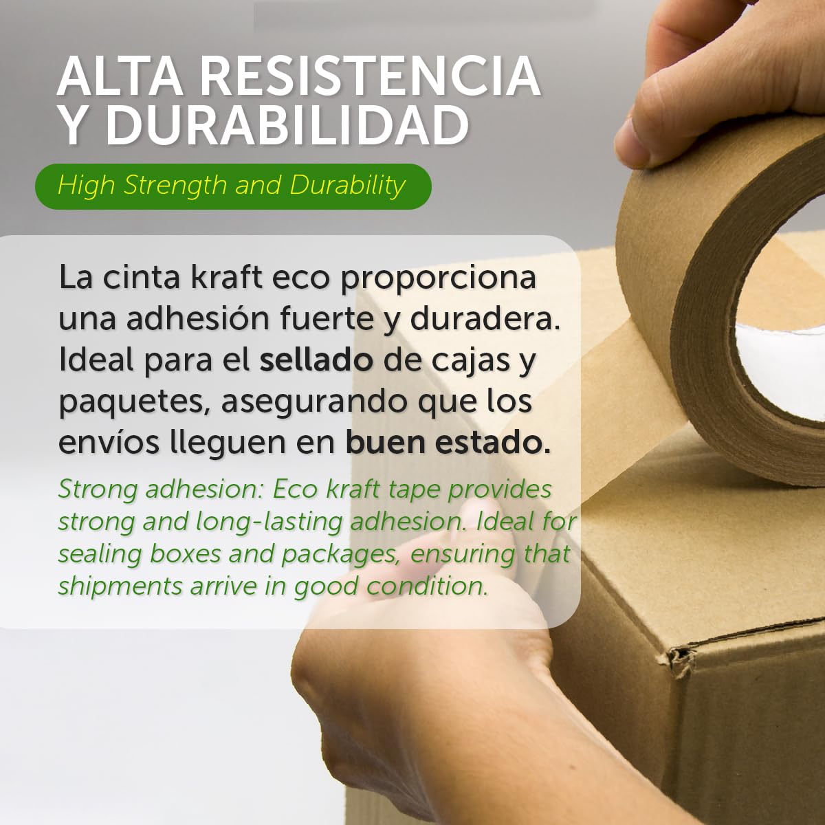 m-office Cinta Adhesiva Papel Kraft, Cinta de Embalar Adhesiva para Embalaje de Cajas, Envíos, Mudanzas y Manualidades, Cinta de Papel Embalaje, Cinta Marrón Papel Kraft (1 ud, 50mmx50m)