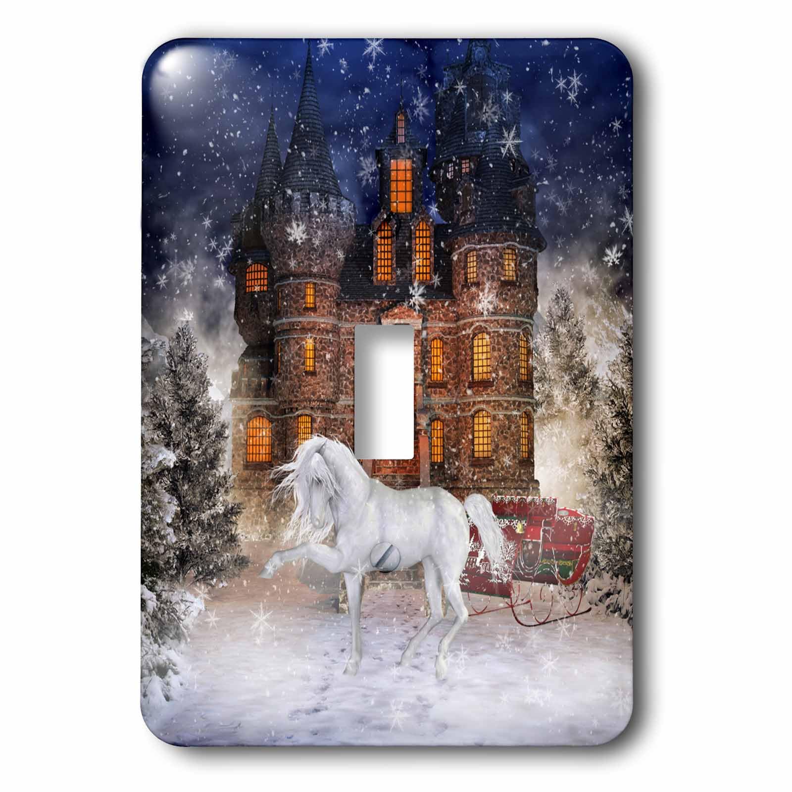 Interrupteur à bascule haut de gamme paysage d'hiver et cheval Simone Gatterwe Designs