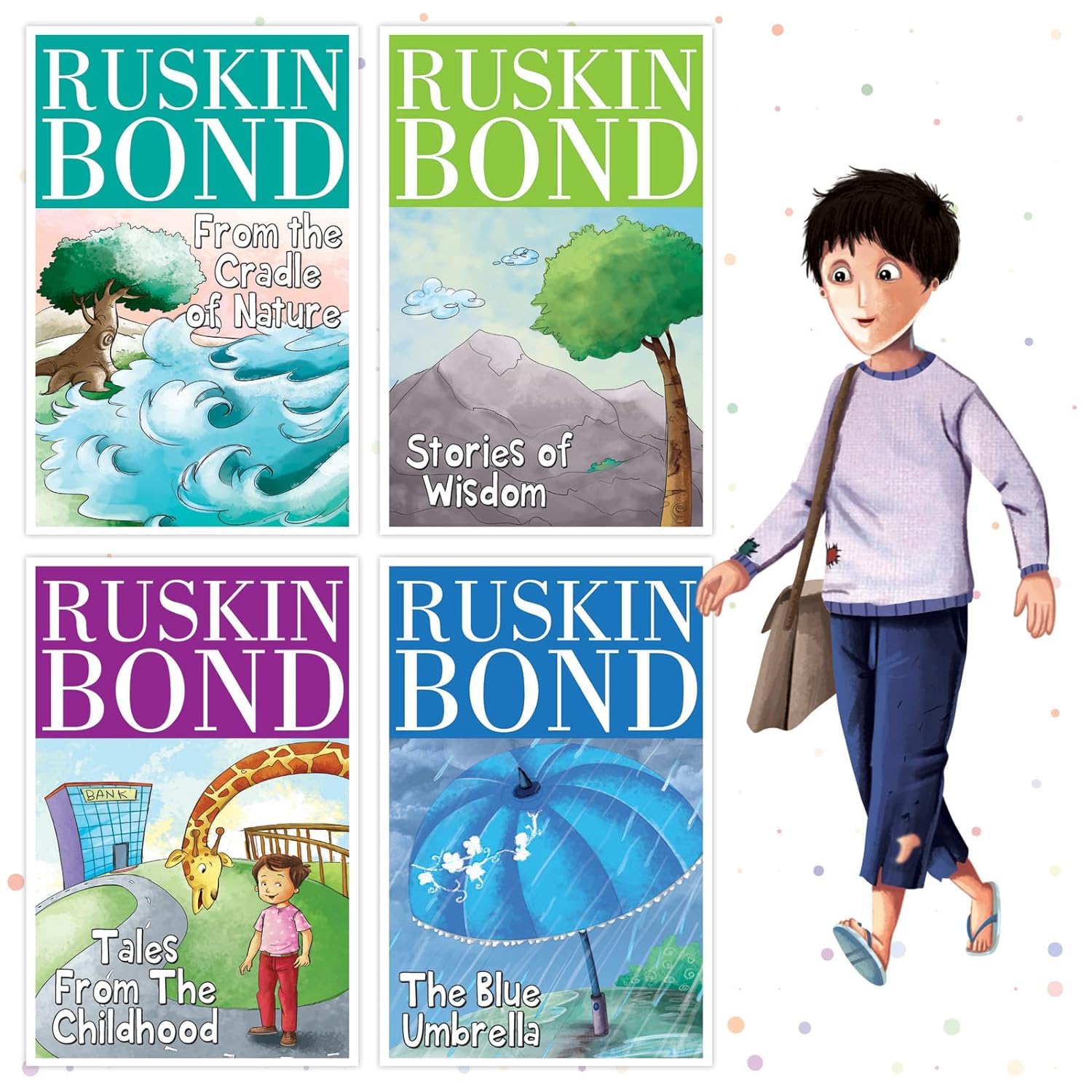 Ruskin Bond Short Stories - Juego de 8 libros de cuentos infantiles más vendidos