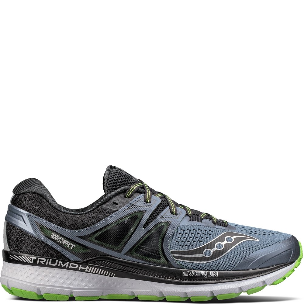 Saucony Triumph Iso Mens Running Shoes Black Grey Black