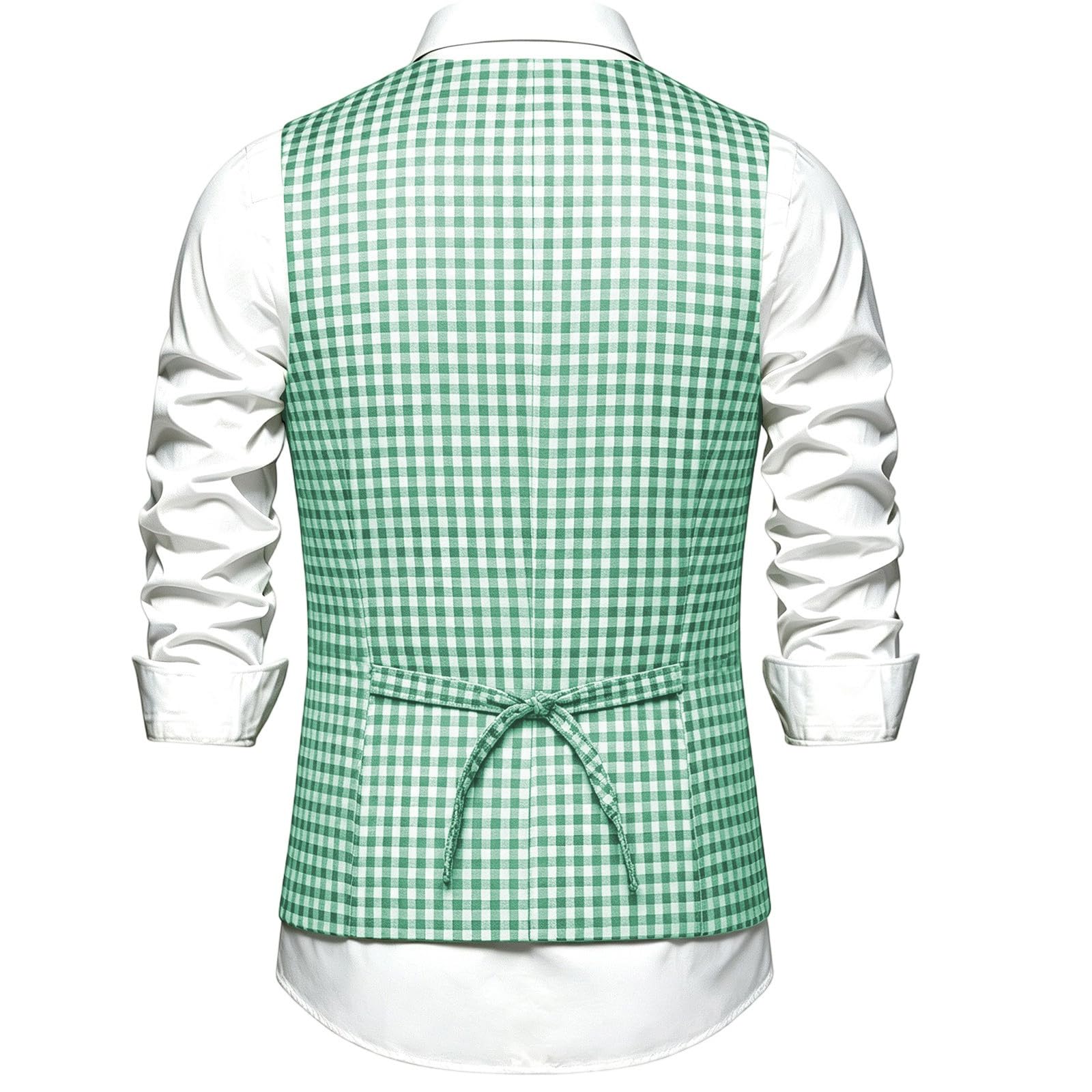 Gilet da uomo a quadretti, con scollo a V, per Oktoberfest | Tessuto twill leggero con classico motivo a quadri, versatile da abbinare con camicie, per Oktoberfest, matrimoni e feste
