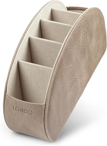 Vista 13 de Londo Soporte para control remoto, organizador para almacenar DVD, Blu-ray, TV, Roku o Apple TV, controles remotos de cuero genuino italiano
