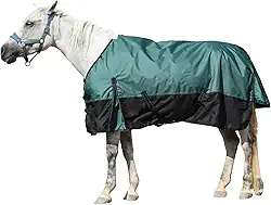 Gallopoff Cobertor de cavalo respirável impermeável Ripstop 1200D, enchimento de peso médio de 200 g, gola padrão, aba de cauda grande, cobertor quente de inverno à prova de vento para cavalos