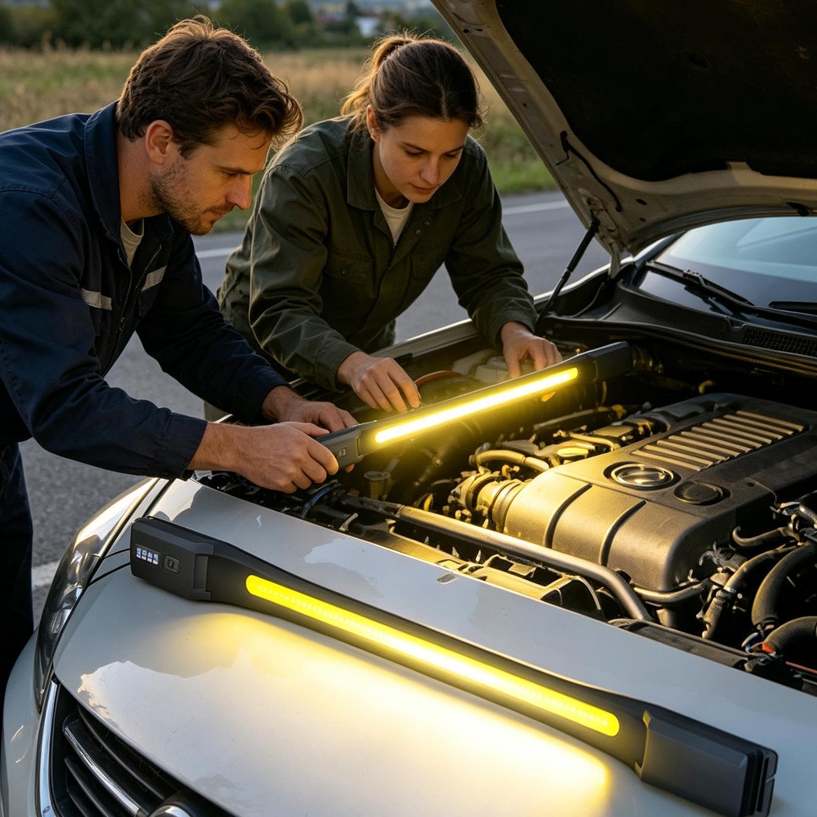 Wiederaufladbare Arbeitsleuchte Magnetisch Wiederaufladbare LED | Kabellose Unterhauben-Reparatur-Inspektionsleuchte für Kfz-Mechaniker, Techniker, , Auto, LKW, Motorinspektion, Werkstatt,