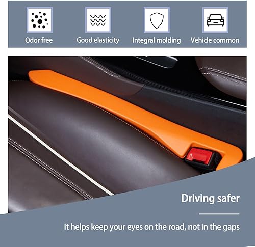 Miniatura 10 de Augeny 2 piezas de relleno de espacio para asiento de automóvil, tapón de cuero para llenar el espacio entre el asiento y la consola, bloqueador