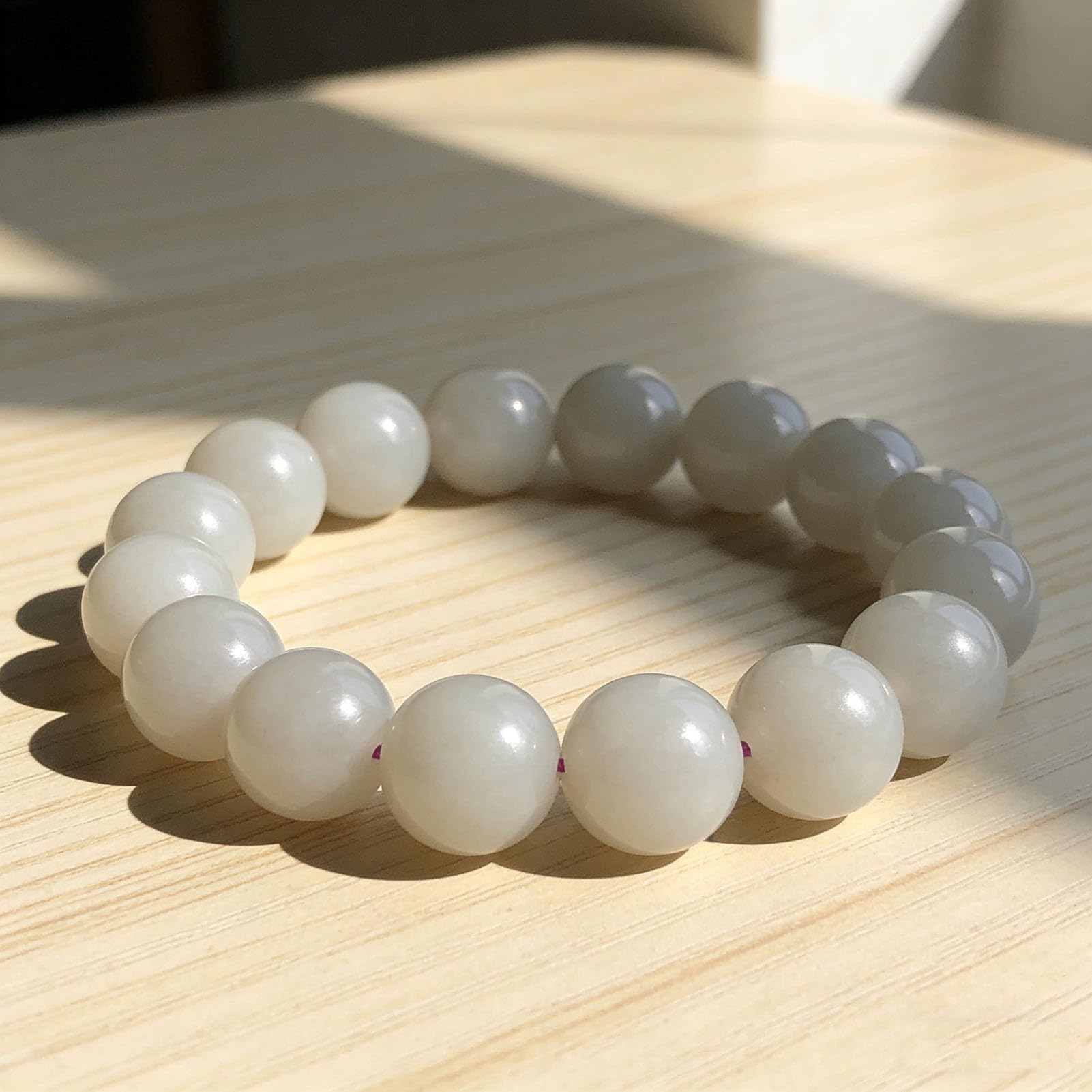 Bracciale in Giada Hetiano da Donna, ricchezza, prosperità, Fengshui, Fatto a Mano da Uomo, con Pietre preziose Naturali, Braccialetti Elastici Elasticizzati, Perline di Pietra,12MM