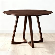 Mid Century Modern Dining Table,Round Solid Wood Kitchen & Dining Room Tables,Rustic Pedestal Table Small Leisure Coffee Table for Home Dining Room Living RoomBrown,60 * 60 * 60cm
